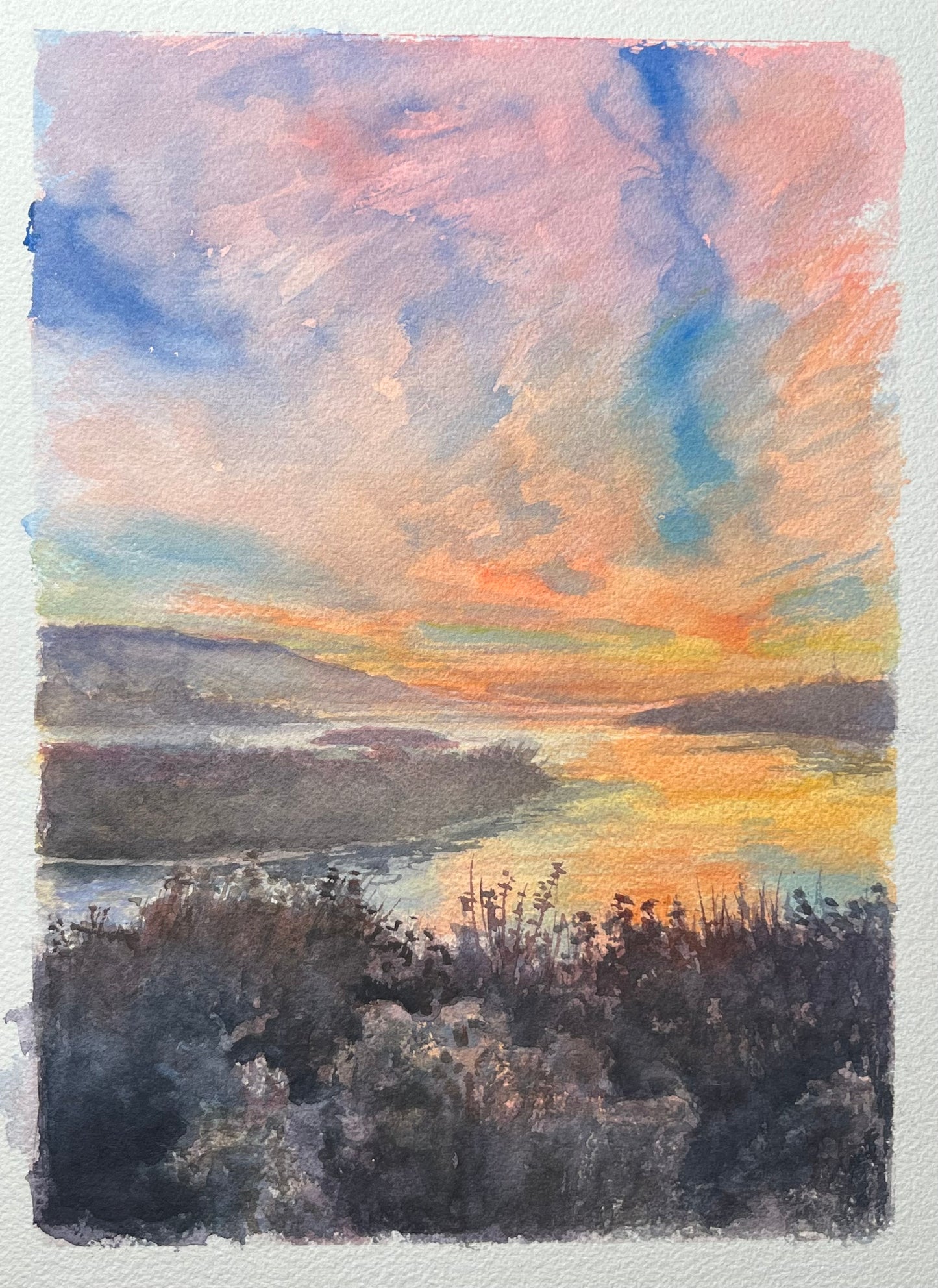 Sunrise at Malibu Lagoon VI 9x12