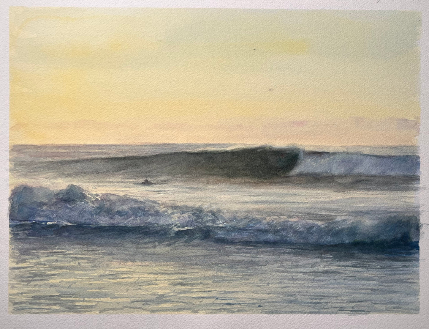 Morning Set Wave at Third Point 11x14