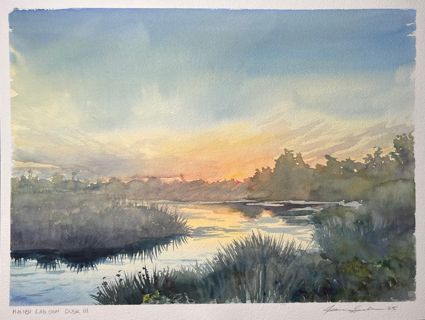 Malibu Lagoon Dusk III 12x16