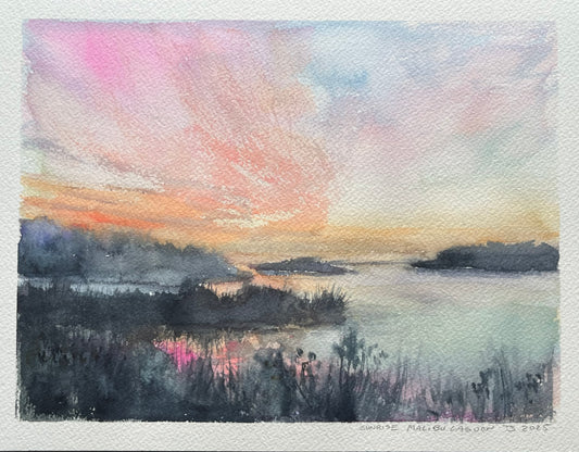 “Sunrise Malibu Lagoon” 9x7
