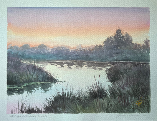 Malibu Lagoon Dusk 8x10