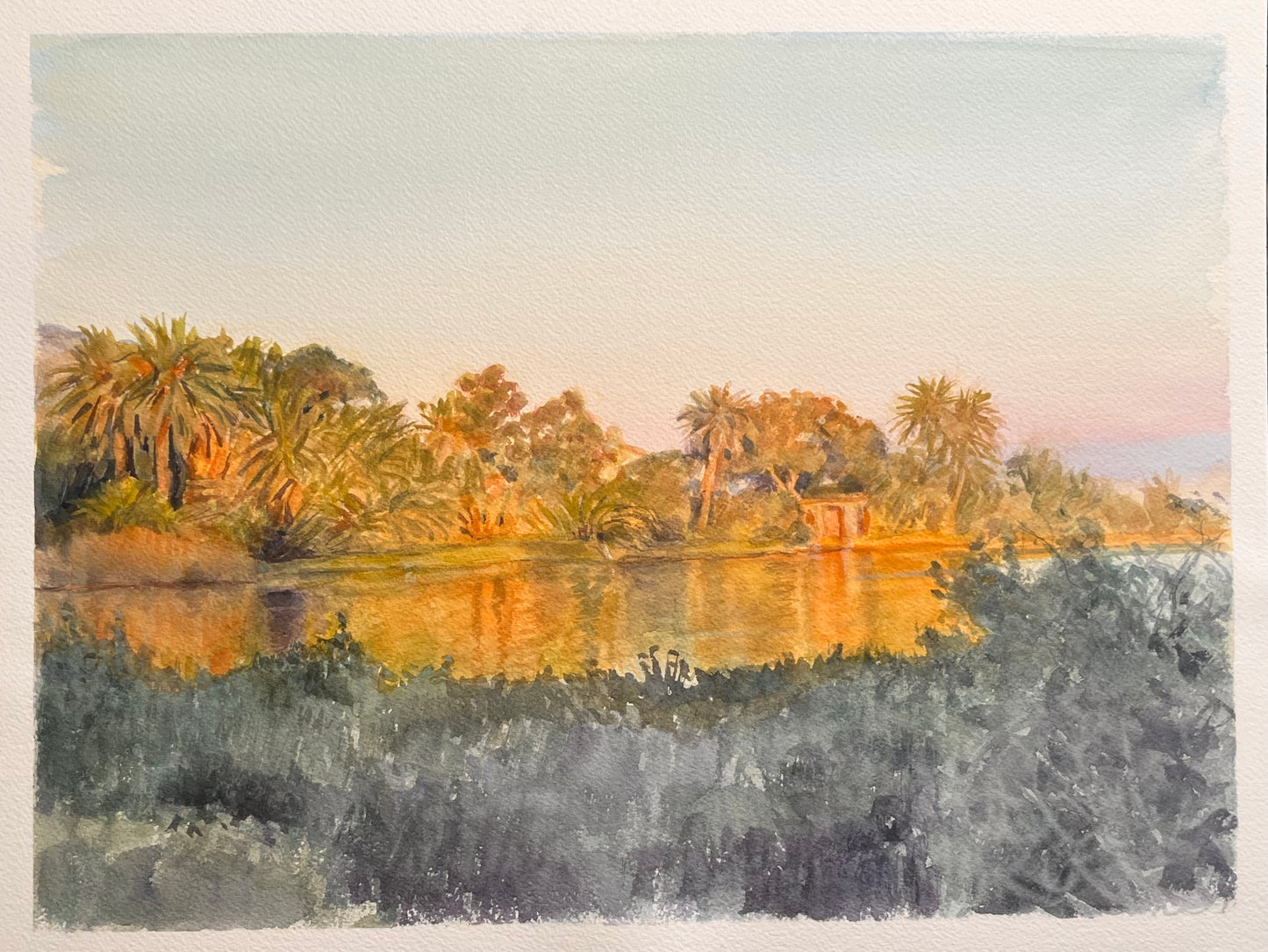 Golden Hour at Malibu Lagoon III 12x16