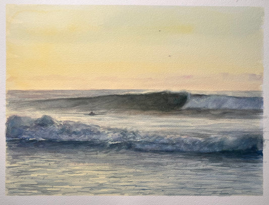 Morning Set Wave at Third Point 11x14