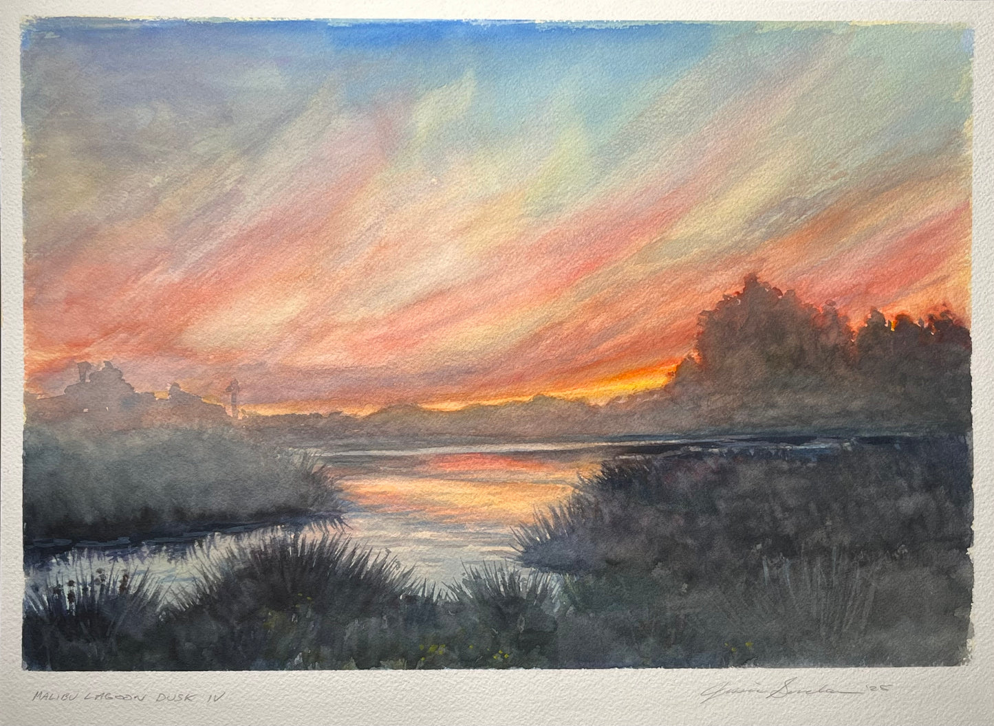 Malibu Lagoon Dusk IV 12x16
